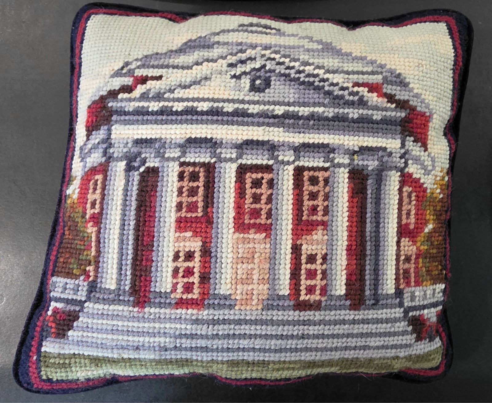 University of Virginia Needle Point HandMade Vintage Rotunda Collegiate Pillow