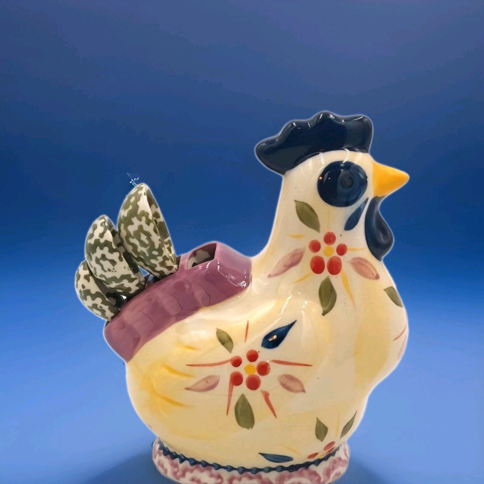 Temptations temp-tations Old World Rooster Chicken Measuring Spoons and Holder