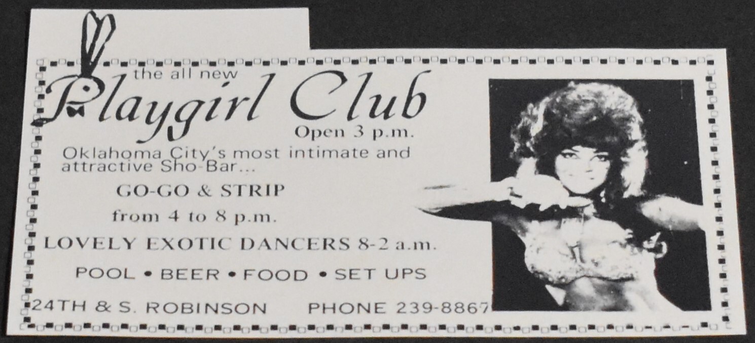1972 Print Ad Oklahoma City Playgirl Club Exotic Go Go Strip Dancers Sho-Bar Art