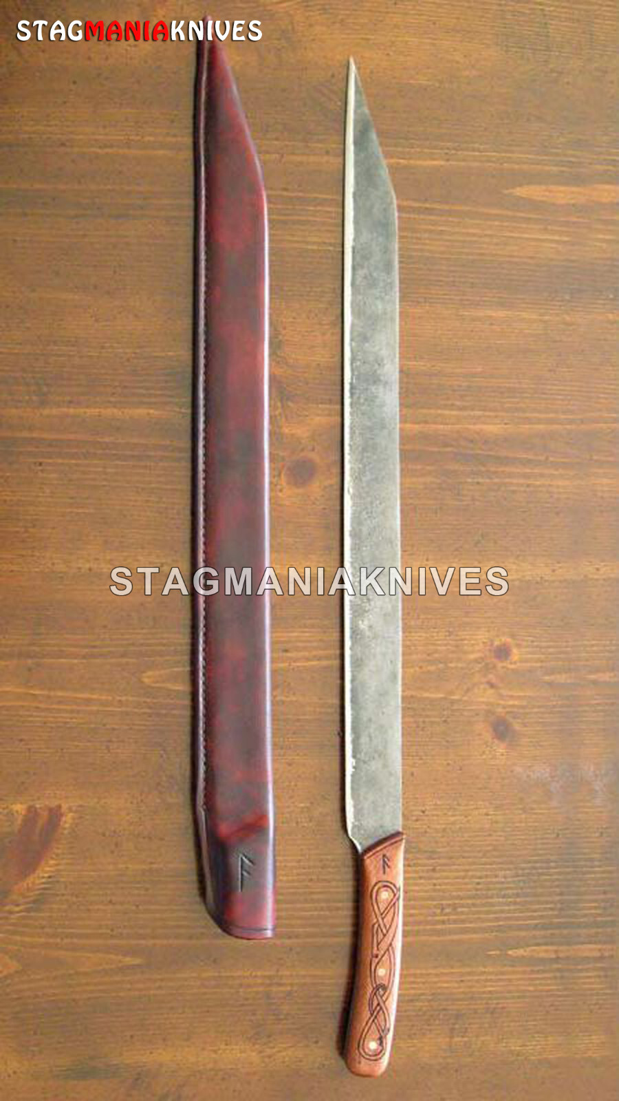 Premium Hand Forged J2 Steel Full Tang Hunting Seax Saxons Sword Vintage