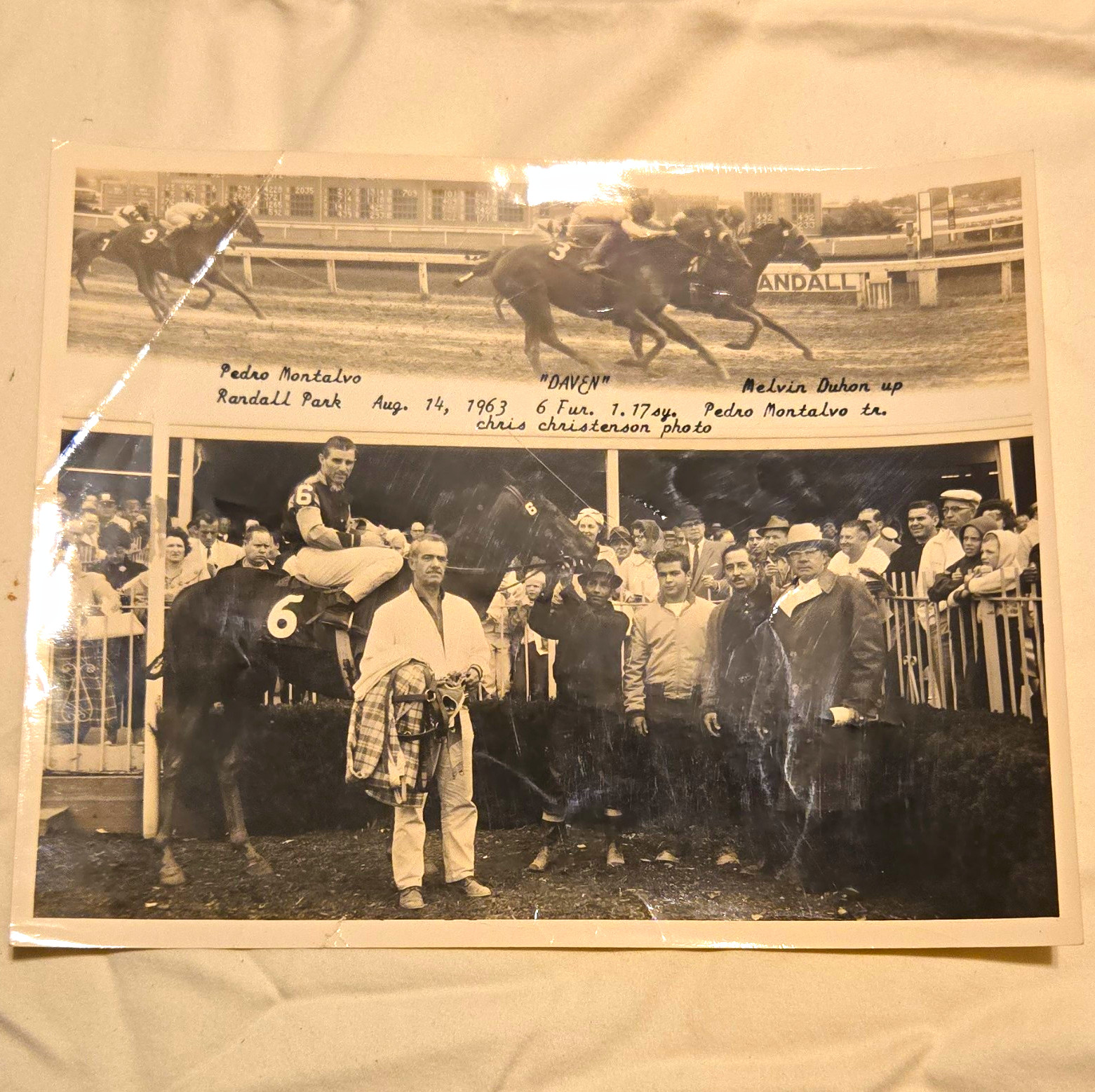 1963 B&W Horse Racing Press Photo 8x10 Pedro Montalvo DuHon Chris Christenson