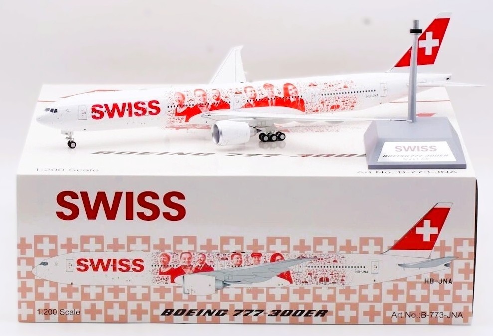 Inflight B-773-JNA Swiss Boeing 777-300ER People HB-JNA Diecast 1/200 Jet Model