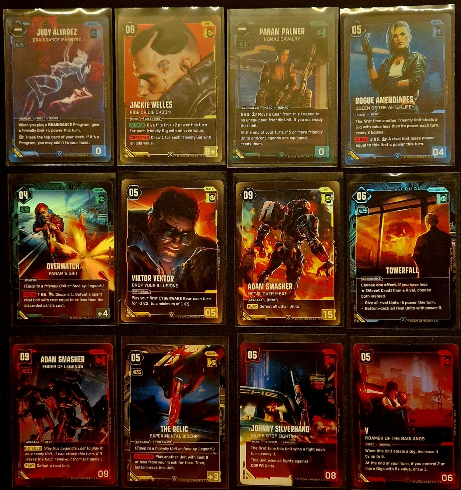 CYBERPUNK 2077 TCG BETA LOT- 12 BETA Epic Rare