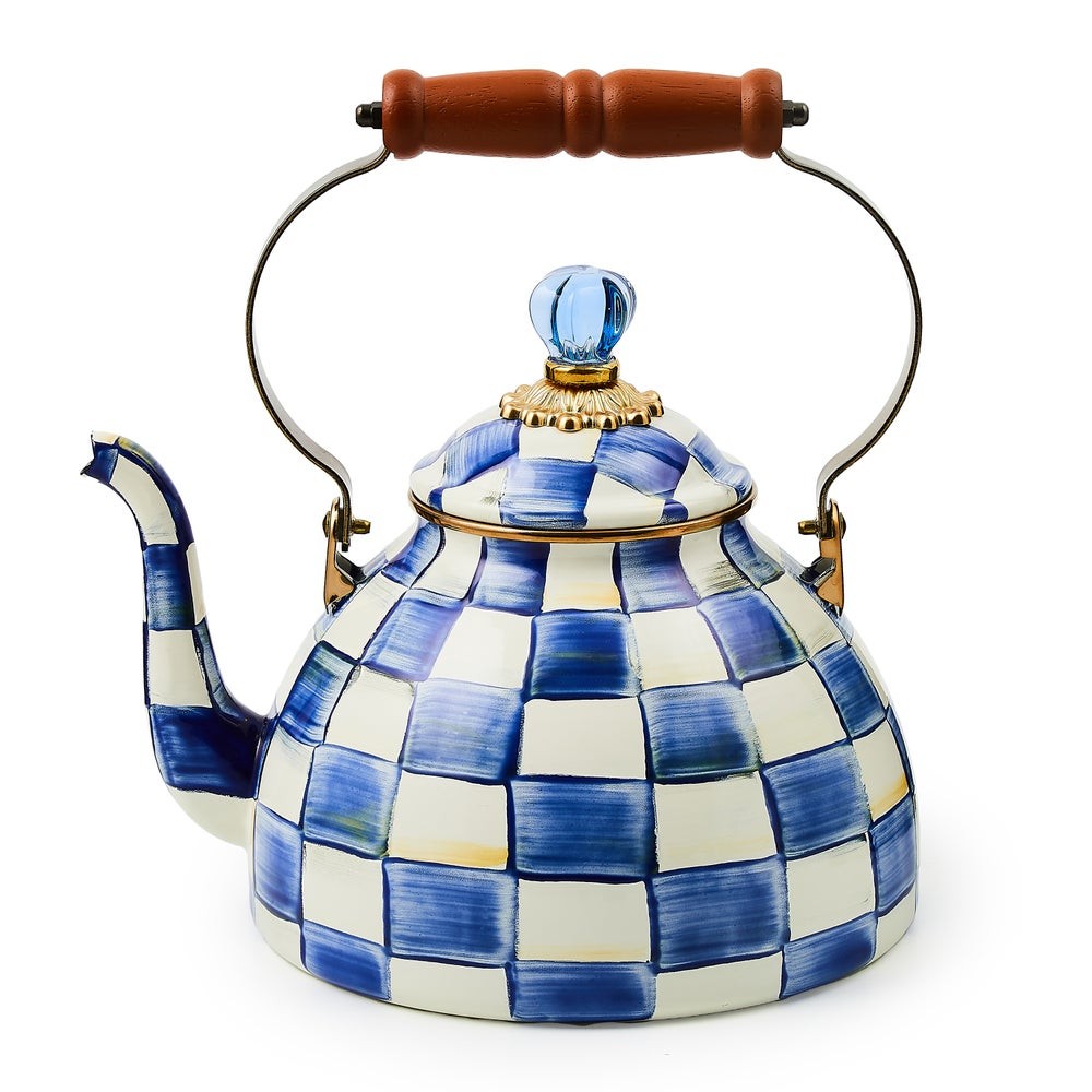 Mackenzie-Childs Royal Check 3 Quart Tea Kettle