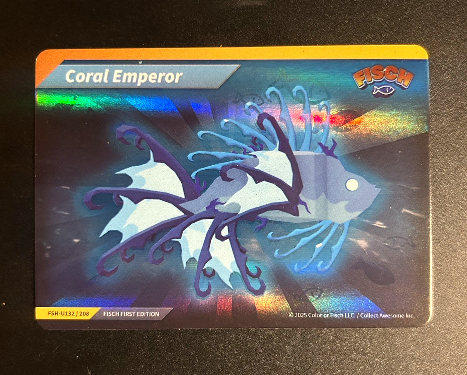 ROBLOX 2025 Fisch Series 1 Coral Emperor FSH-U132/208 1st Edition Card