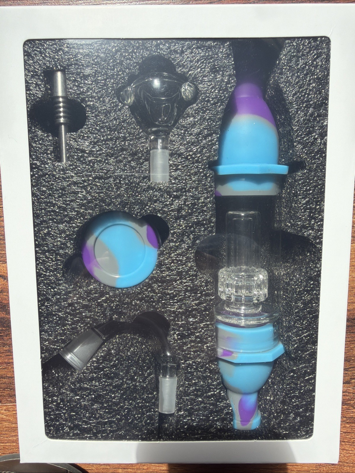 NEW 8-in-1 Silicone Smoking Pipe w/ 14mm Steel Tube / Glass Bowl - Complete Kit