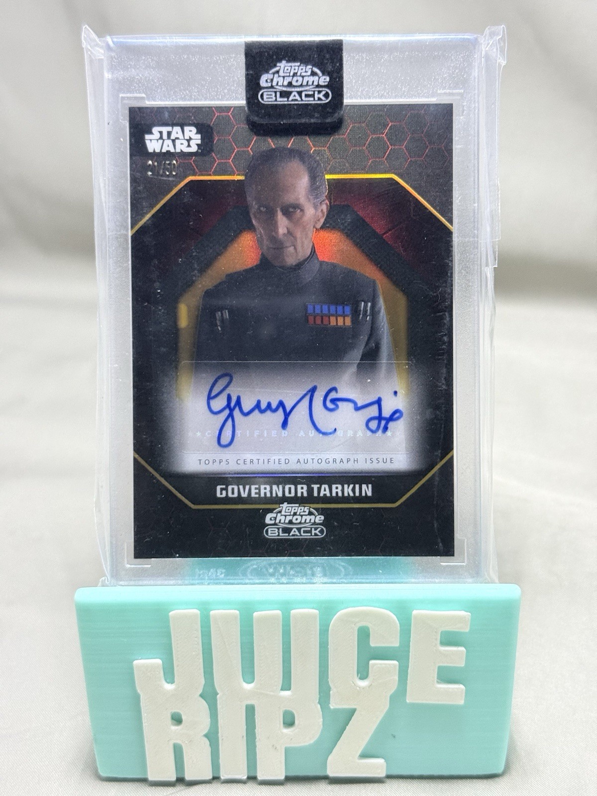 2024 Topps Chrome Black Star Wars Governor Tarkin Guy Henry Gold /50 Autograph