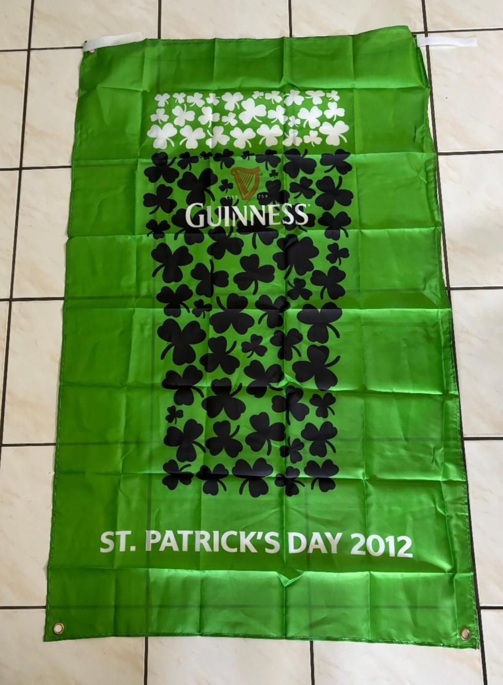 Vintage Large Guinness St Patricks Day Banner 2012, Guinness Advertising NOS