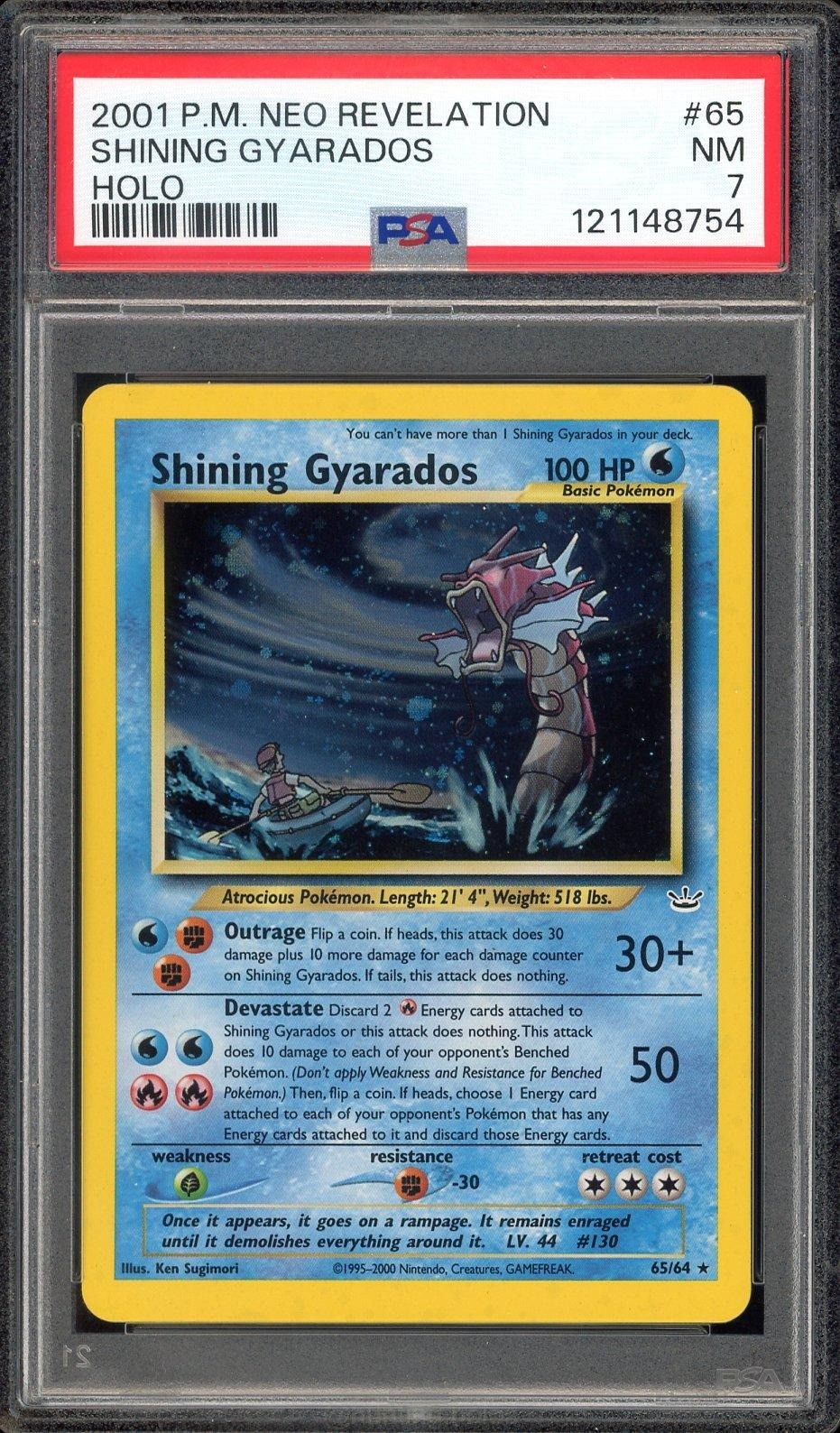 Shining Gyarados Holo 65/64 PSA 7 Neo Revelation Pokemon Near Mint Secret Rare
