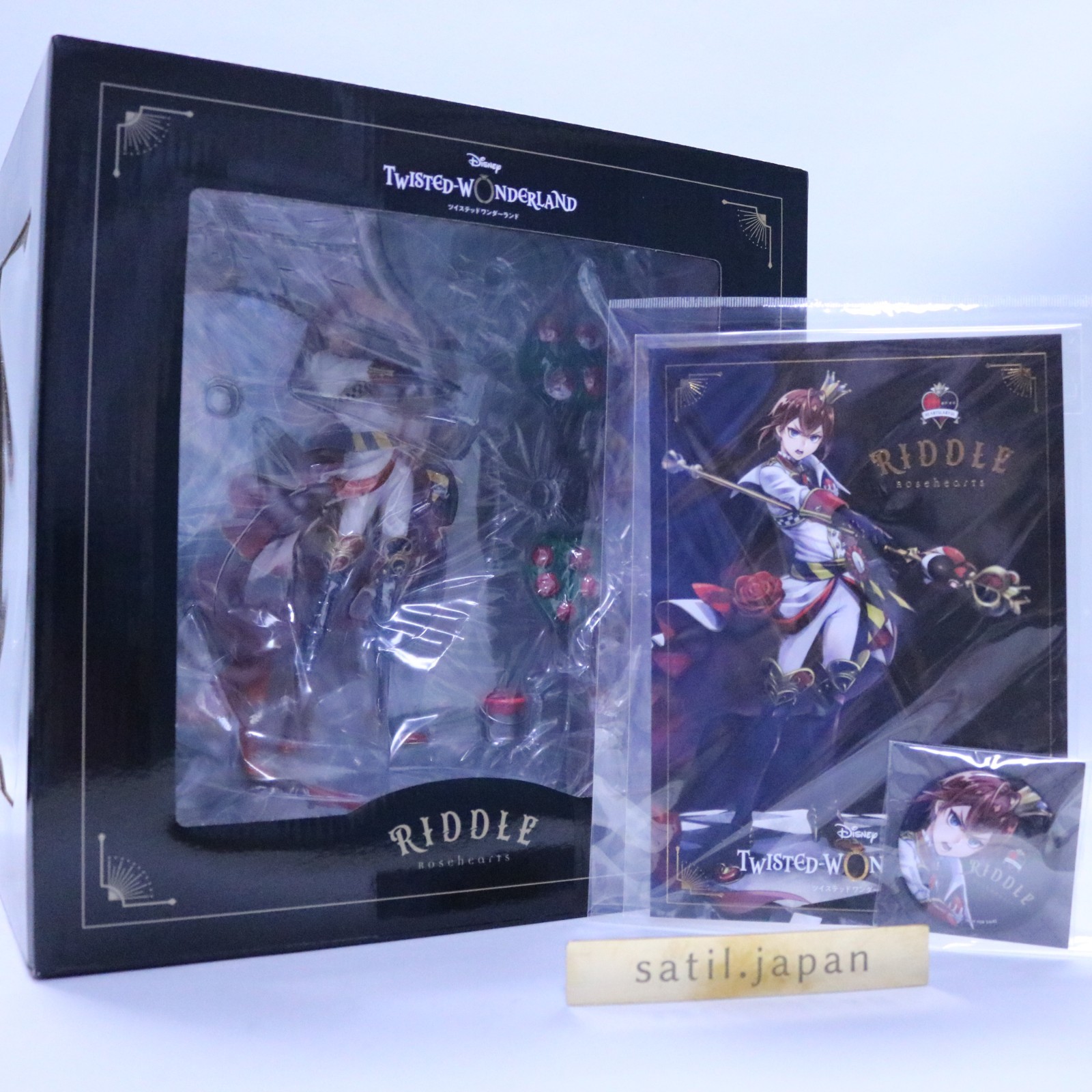 [NEW] Aniplex Twisted Wonderland Riddle Rosehearts Figure W/Postcard ＆ Badge