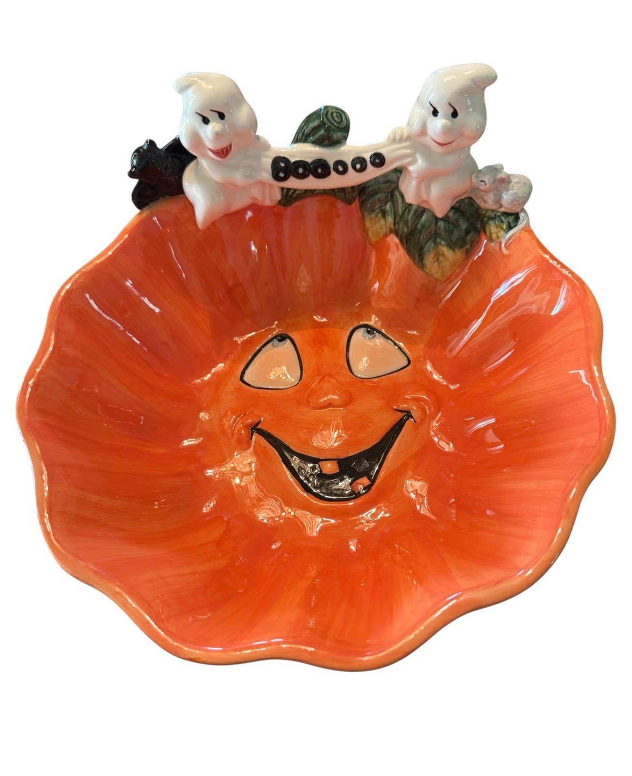 Vintage 1995 Omnibus Fitz And Floyd Halloween Party Candy Bowl NIB