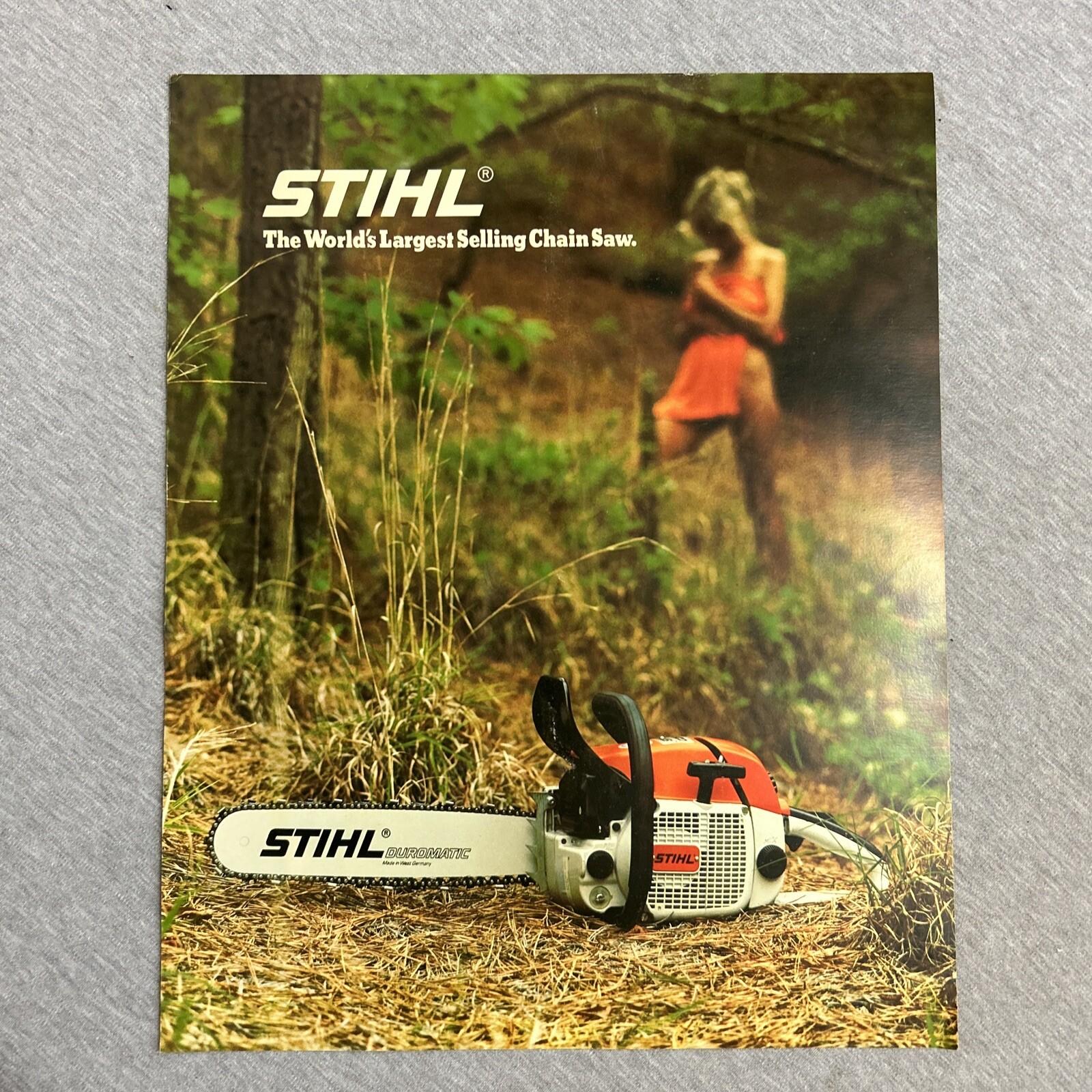 Vintage 1970s STIHL Chainsaw Poster Worlds Largest Selling Chainsaw 16\