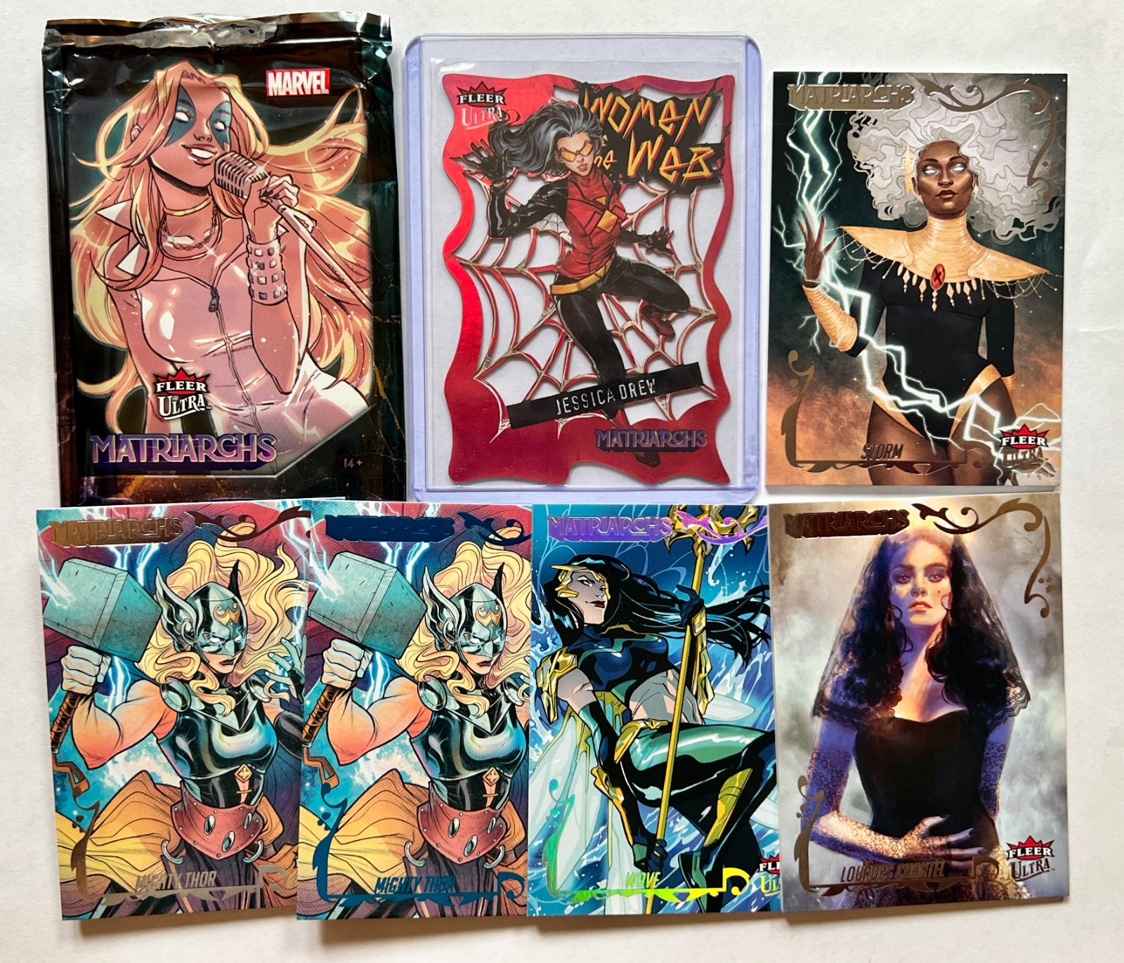 🔥2024 FLEER ULTRA MATRIARCHS Women of the Web Jessica Drew WW-2 Red + EXTRAS