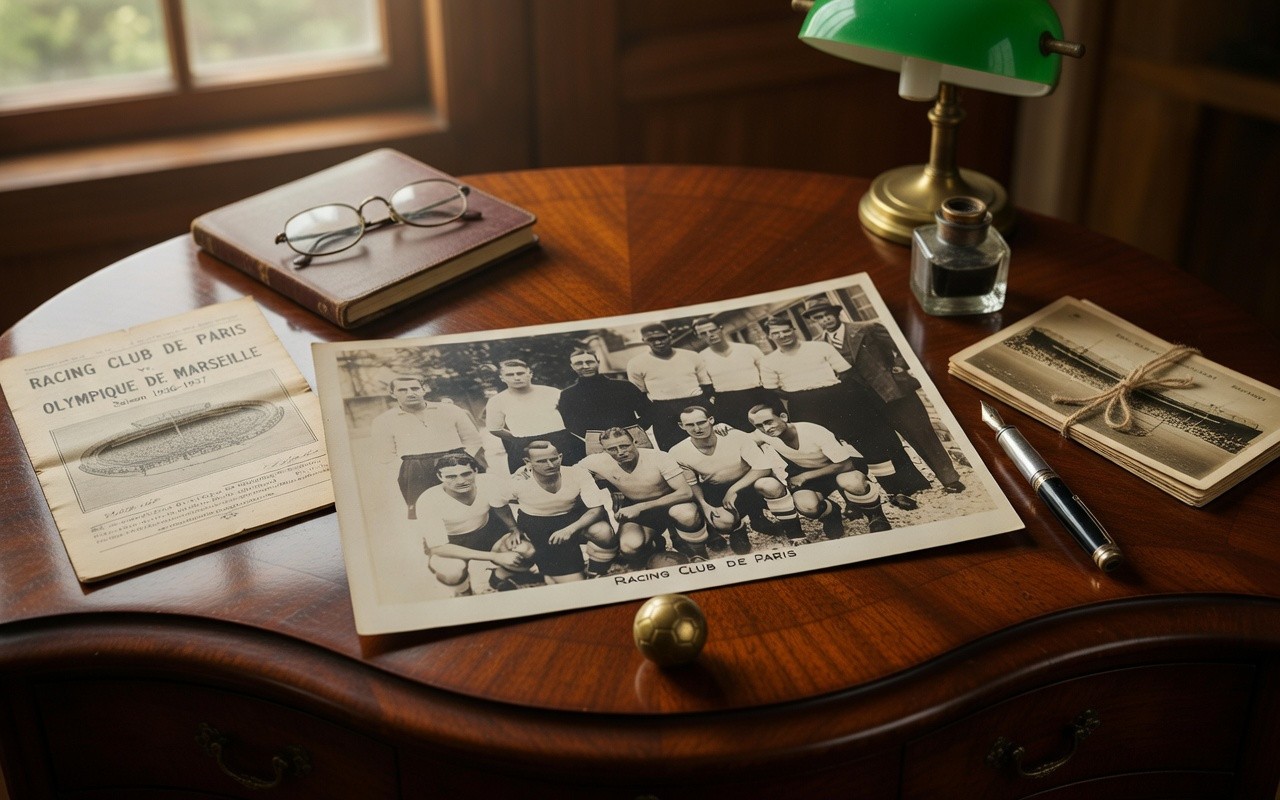 1935 1936 Racing Club Paris RAOUL DIAGNE HIDDEN KENNEDY DELFOUR Photo Card