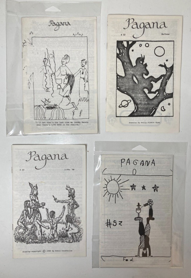 PAGANA 1986-90 Witchcraft Wicca Mensa POWSIG Zine Lot 4 Pagan Occult Rare