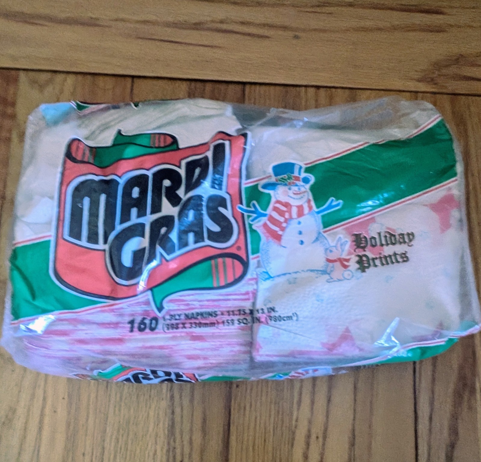 NOS Vintage Christmas Mardi Gras Santa Napkins 160Ct 1996