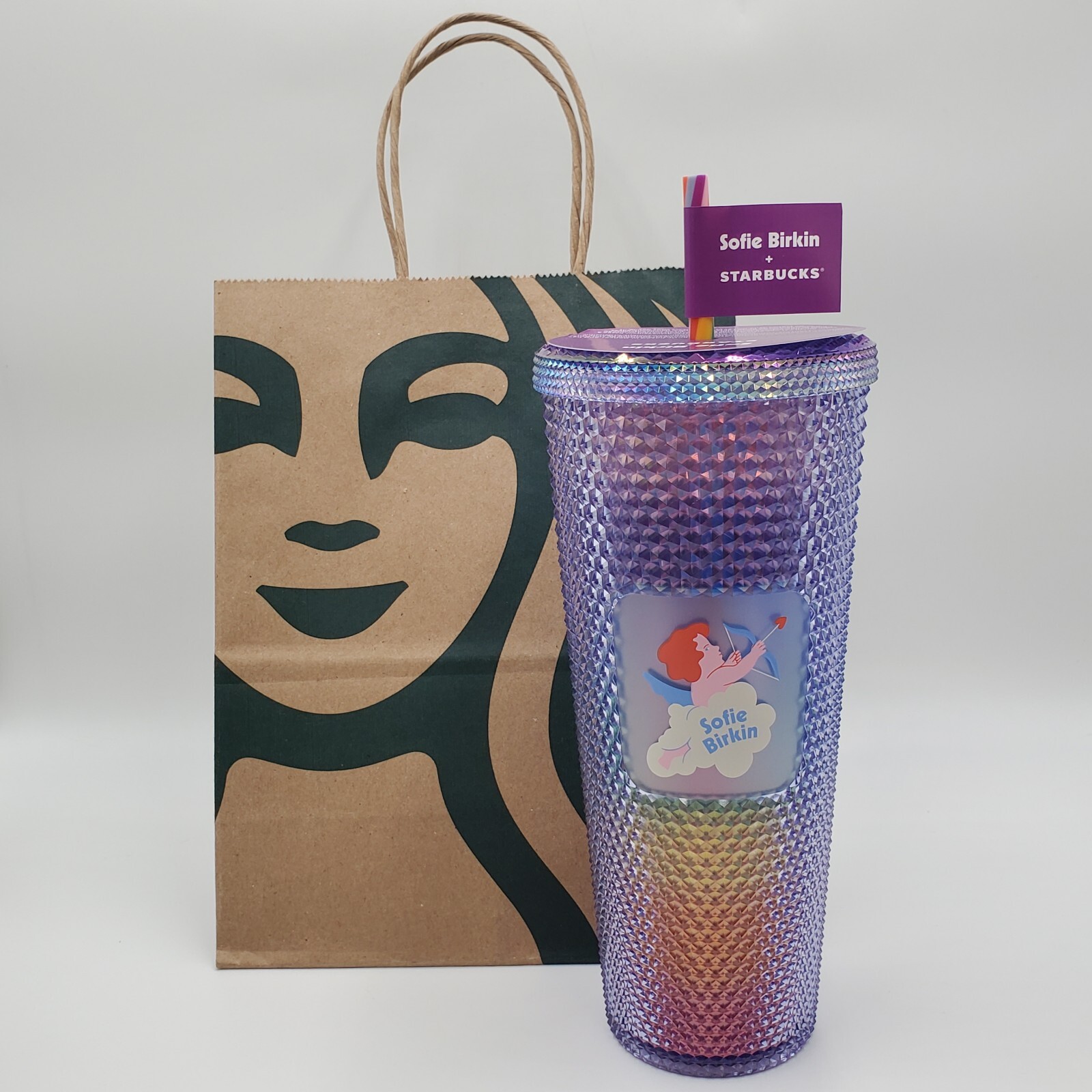 Starbucks Rainbow Pride Tumbler 24oz Venti Sofie Birkin Stud Summer 2024 Cupid