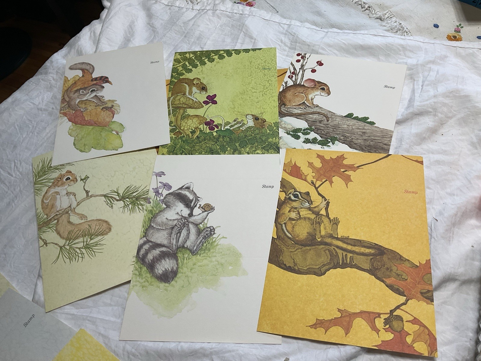 Vintage Current Wildlife Just A Notes LK Powell Artist, Animals One Each NOS