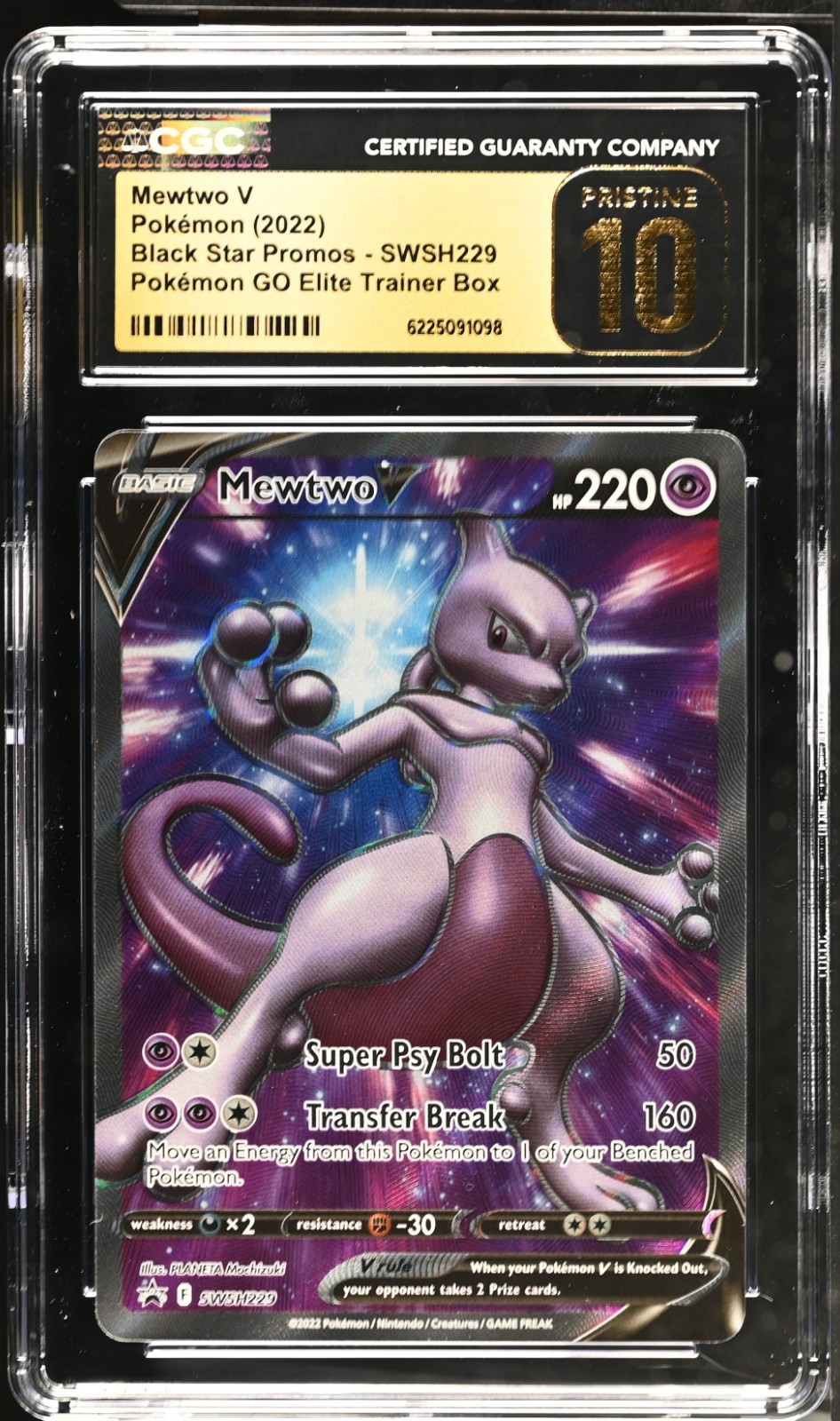 CGC 10 PRISTINE Mewtwo V SWSH229 Pokémon 2023 Promo 2.9% Pristine Rate