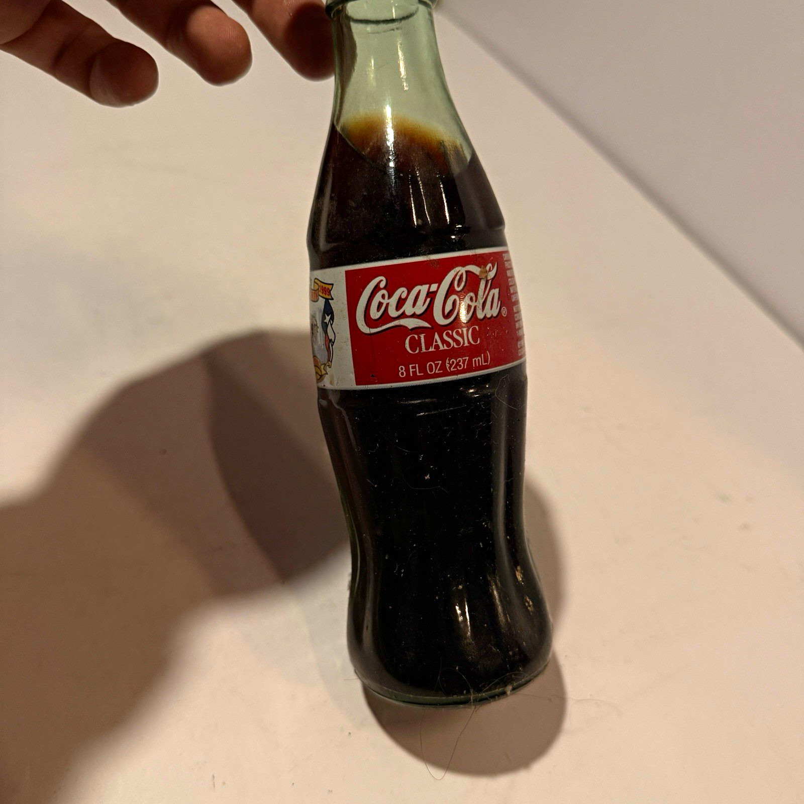 Coca-Cola Classic 8 fl oz Glass Bottle 1996 Original Soda Advertising