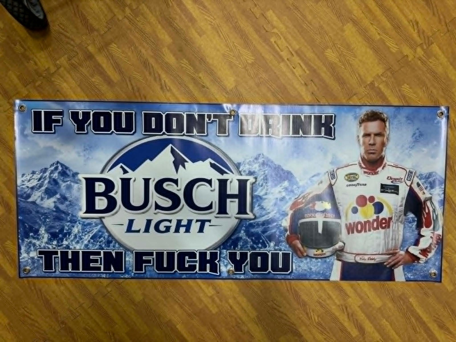 Busch Light Ricky Bobby Banner 48x20 Funny Busch Light Racing Banner Talladega