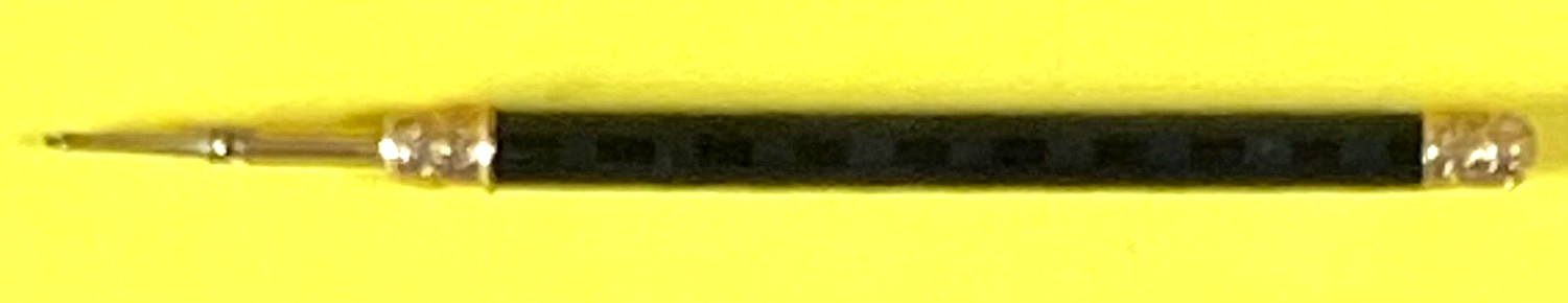 ANTIQUE TODD MECHANICAL VULCANITE PENCIL  TELESCOPING GOLD FILL TRIM WORKS WELL