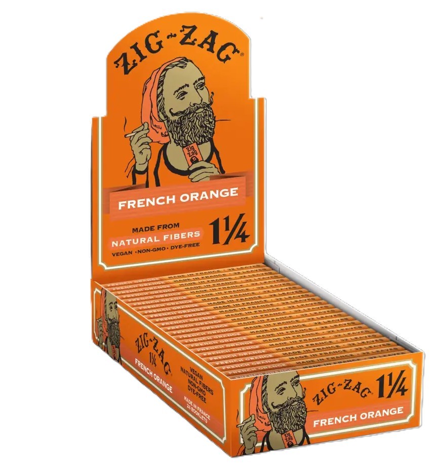 Zig-Zag Rolling Papers - 1 1/4 French Orange  78 MM - 24 Booklet Carton