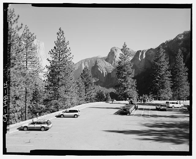 Photo:Yosemite Village California 1920s Wawona Road Parking Lot Mountains