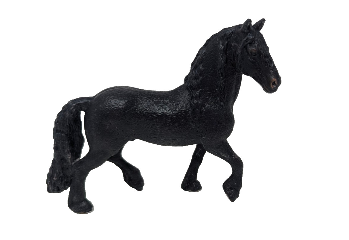 Schleich Friesian Stallion 13667 Retired 2009 Model Horse Black - Excellent Cond