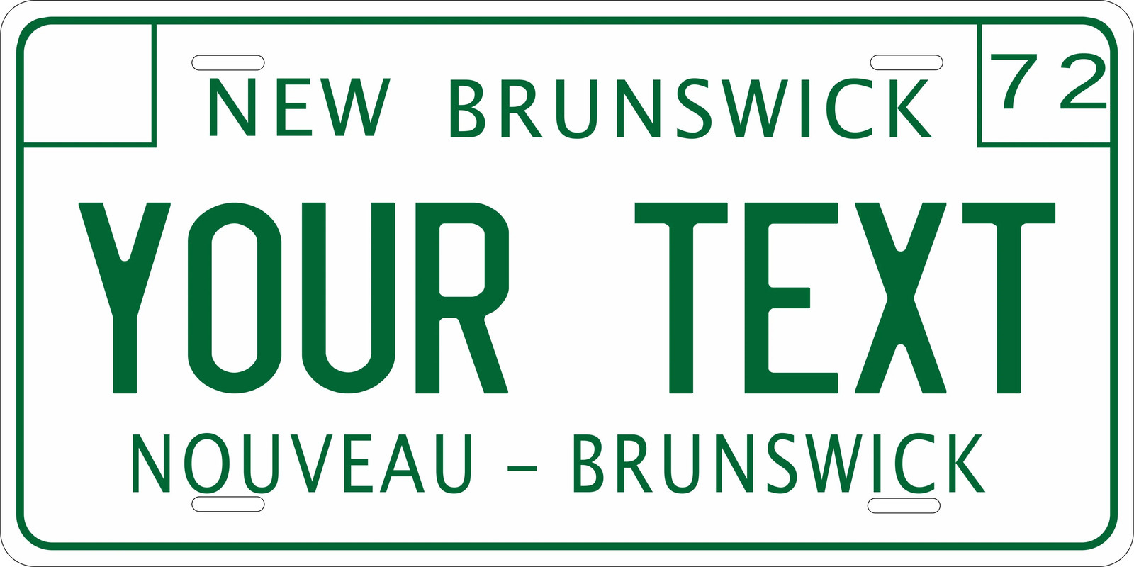 New Brunswick 1972 Canada Novelty License Plate Custom Auto Bike Motorcycle