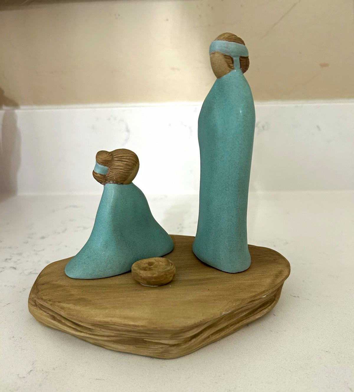 1989 Jack Black Signed Pottery Holy Family Nativity Southwestern Turquoise