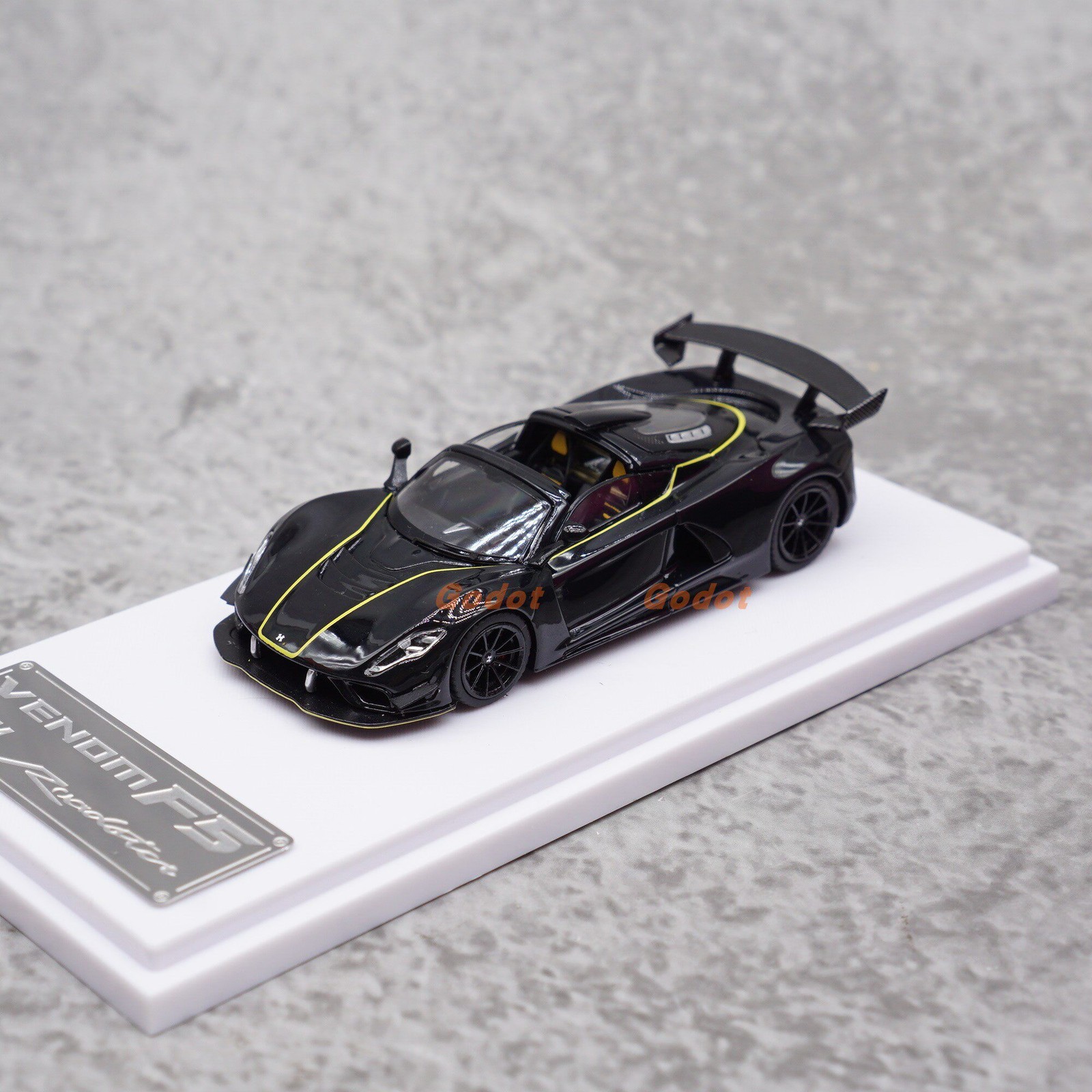 1:64 Black Hennessey F5 Alloy Die-Cast Model | Track Supercar Collectible