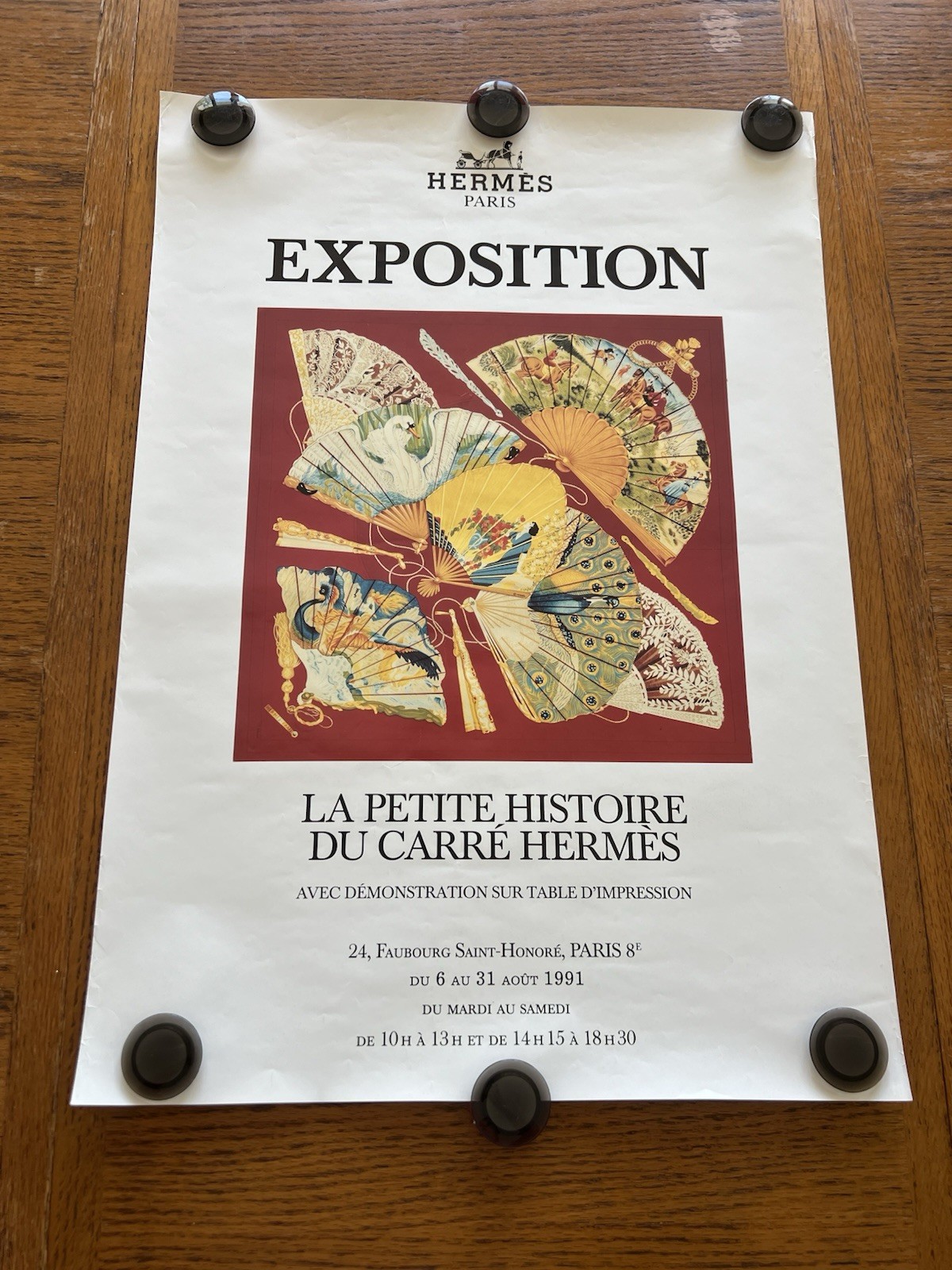 Vtg Hermes Of Paris Original Exposition Poster 1991 La Petite Histoire Du Carre