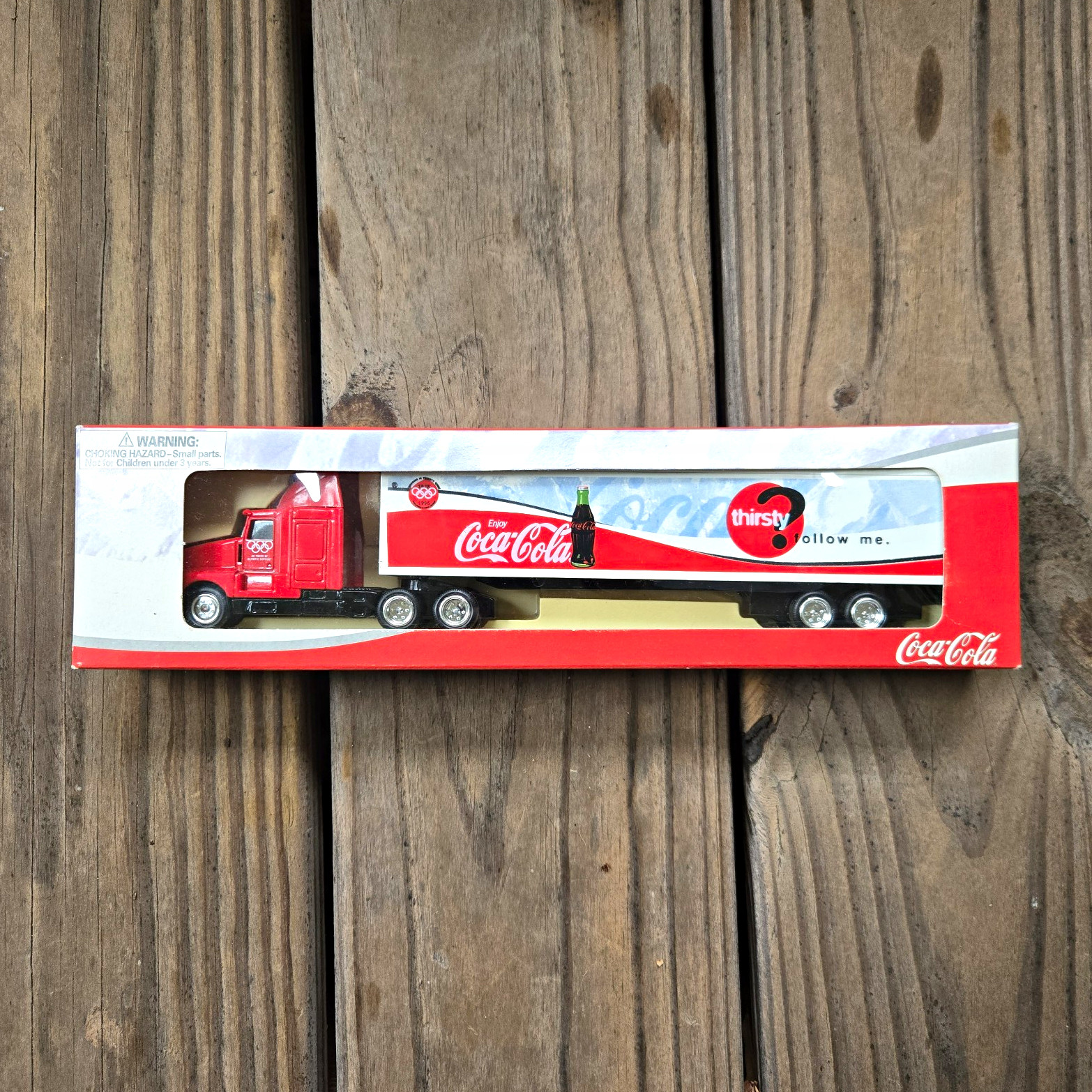 Coca-Cola Atlanta 1996 Olympic City Diecast Toy Semi Truck Red/White/Black NIB