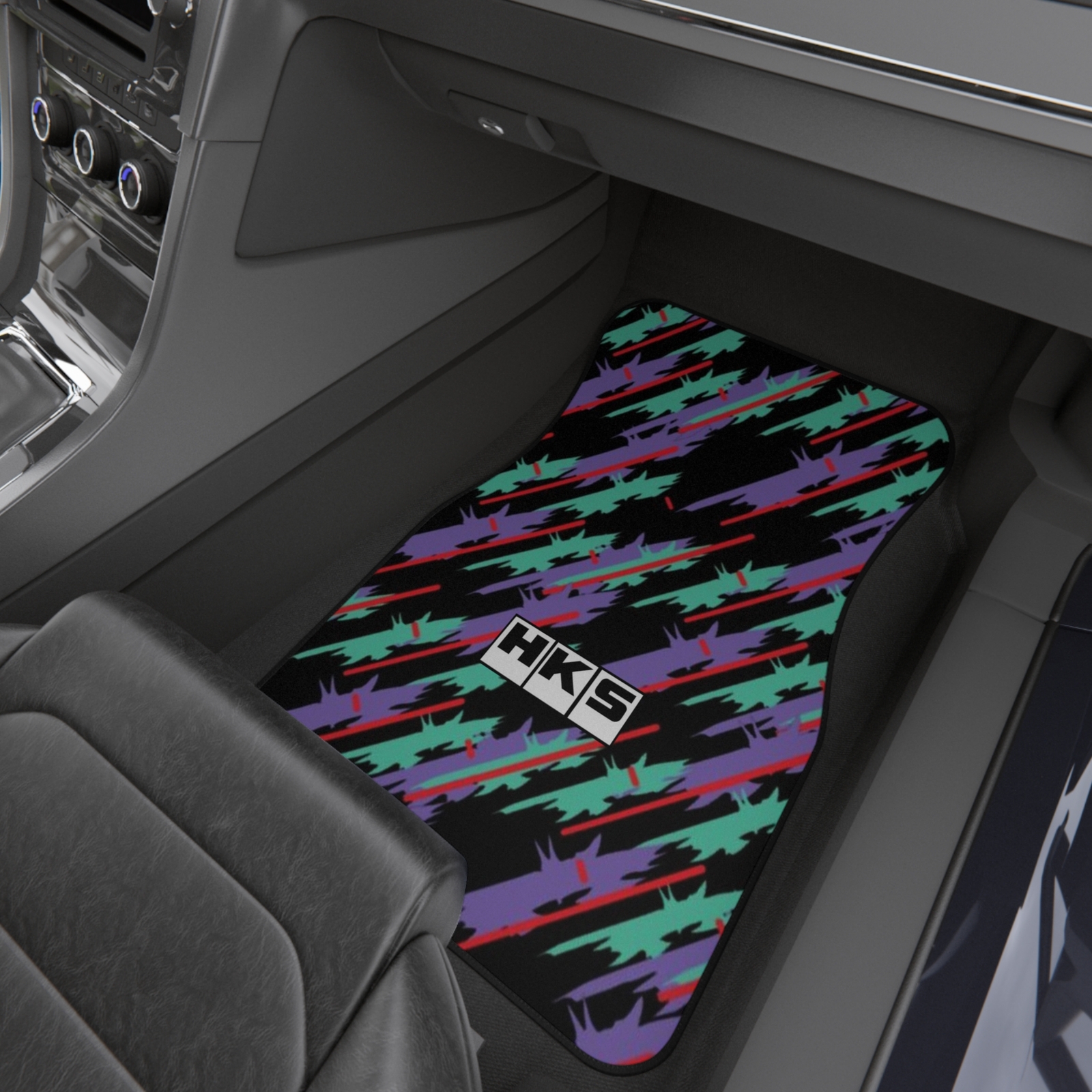 HKS Old Logo Tribute Car Mats (Set of 2), 90's JDM HKS Floor Mats Pair, HKS