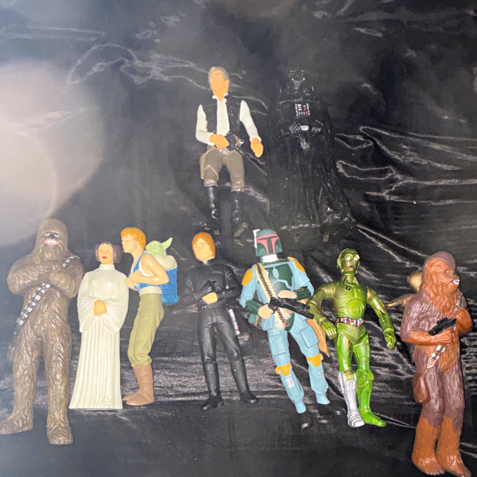 Hasbro Star Wars Power of the Force 2 Figure Lot Chewbacca Leia Luke Yoda