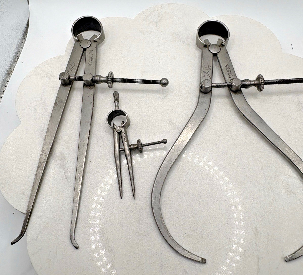 Vintage Set of 3 Calipers L. S. Starrett Outside 7\