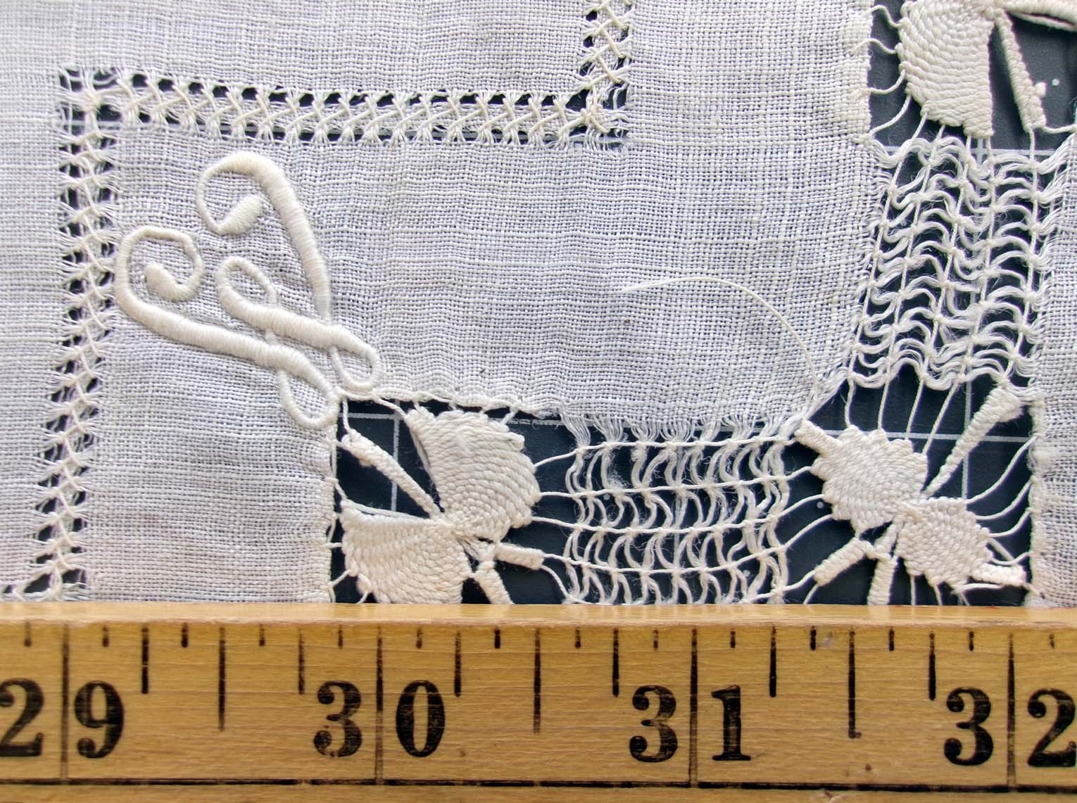 Antique Table Lace Mixed Lot Tenerife Maltese Monogram Fringed Handmade