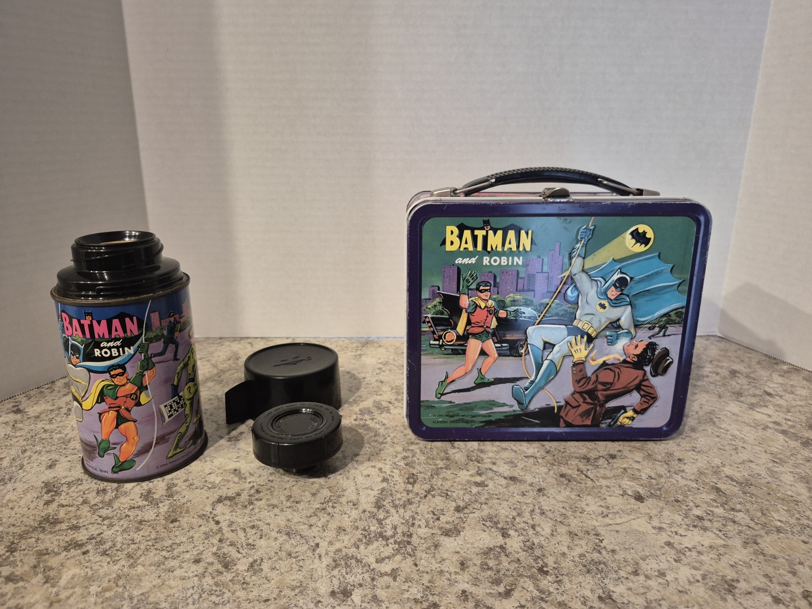 1966 Batman Metal Lunchbox and Thermos. GREAT CONDITION