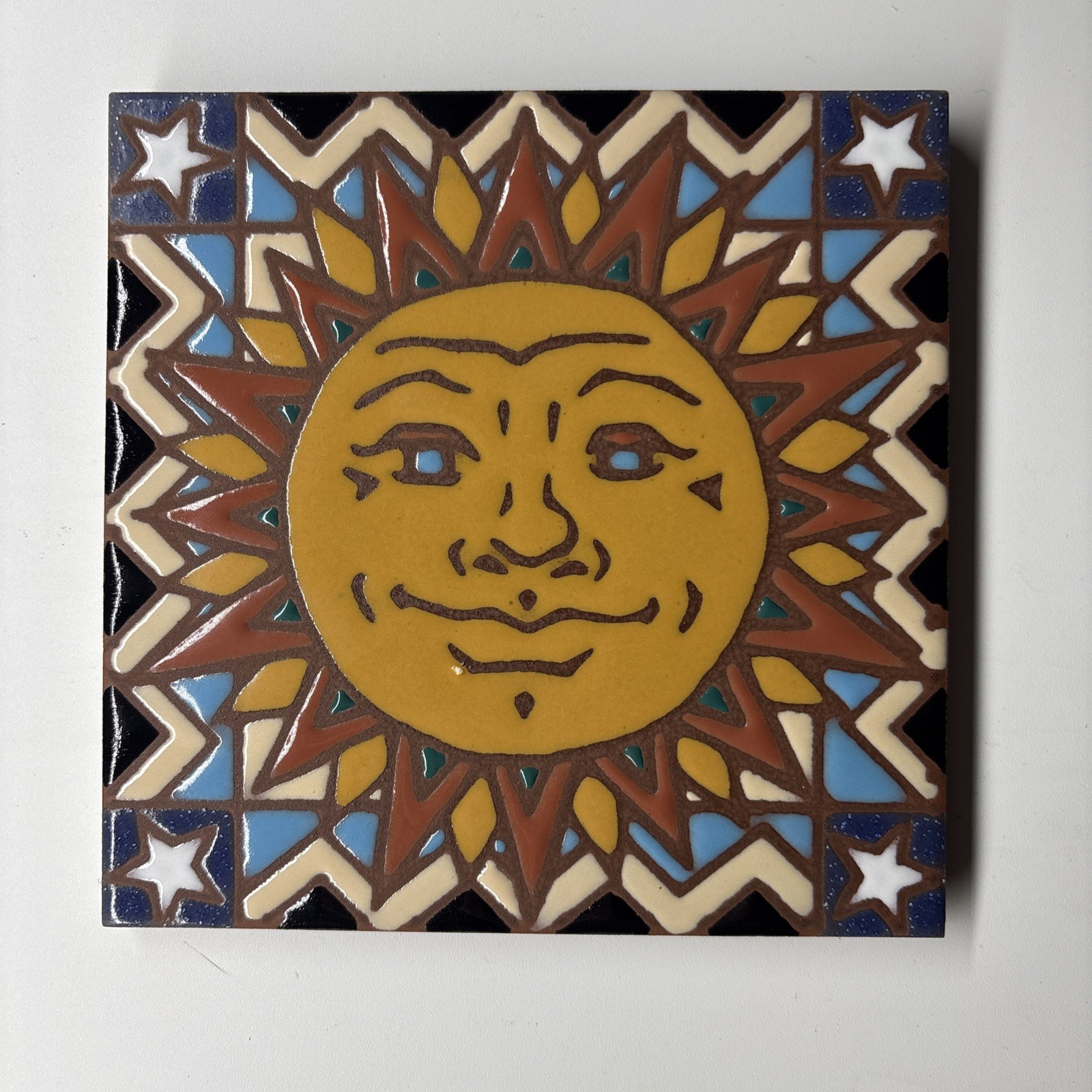 Vintage Rare Ceramic Tile-Trivet Earthtones™ Southwestern 6