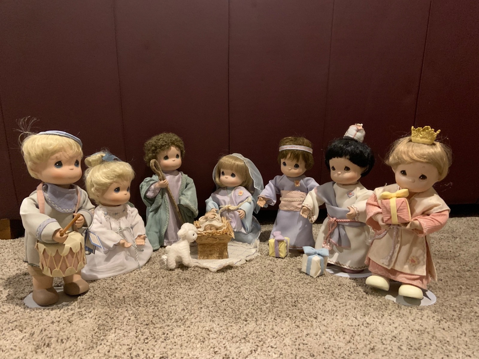 Vintage Precious Moments Ashton-Drake Porcelain Large Figure Nativity Doll Set