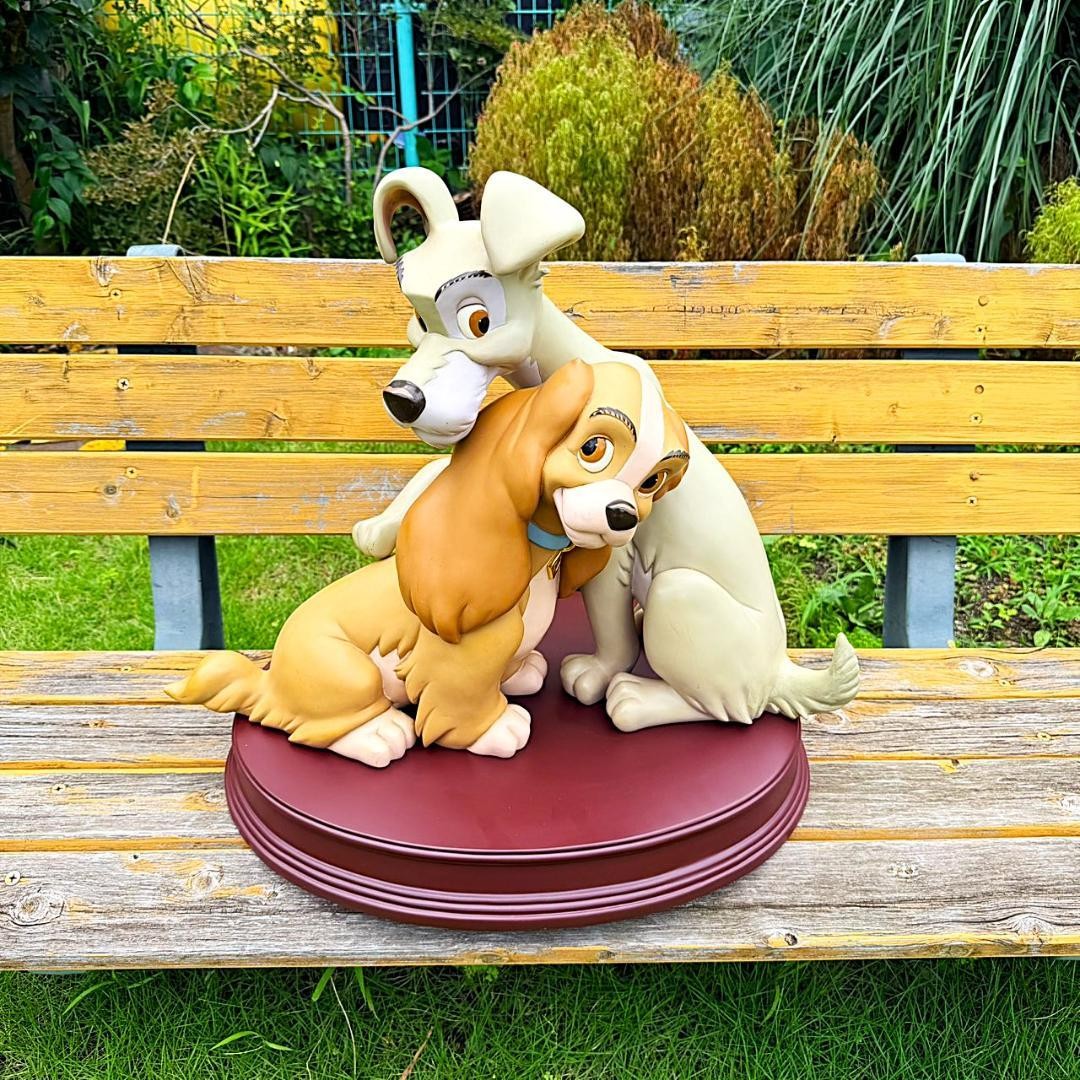 Rare Disney Lady and the Tramp 50Th Anniversary Big Statue Figure Retired