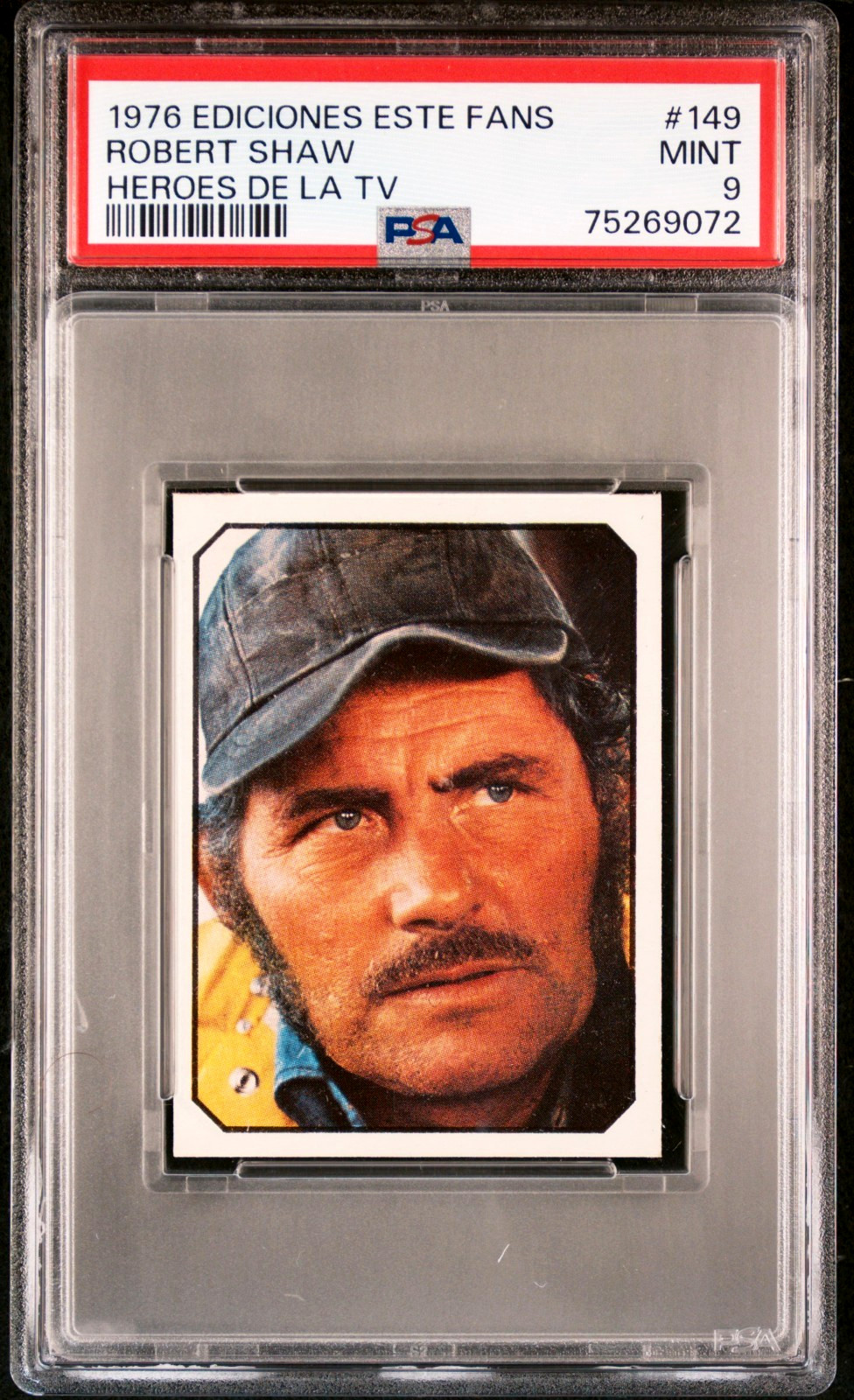 PSA 9 Jaws Card 1976 Ediciones Este Fans Heroes De La TV #149 Robert Shaw Quint