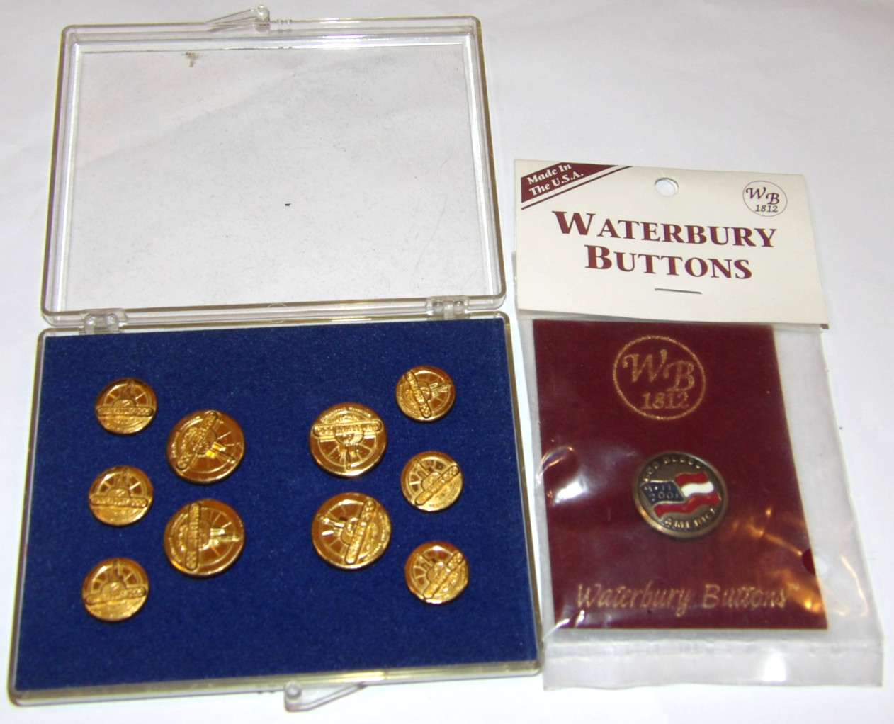 10 VINTAGE UNUSED 1974 WATERBURY BUTTONS WATERBURY, CONN. 300th ANNIVERSARY