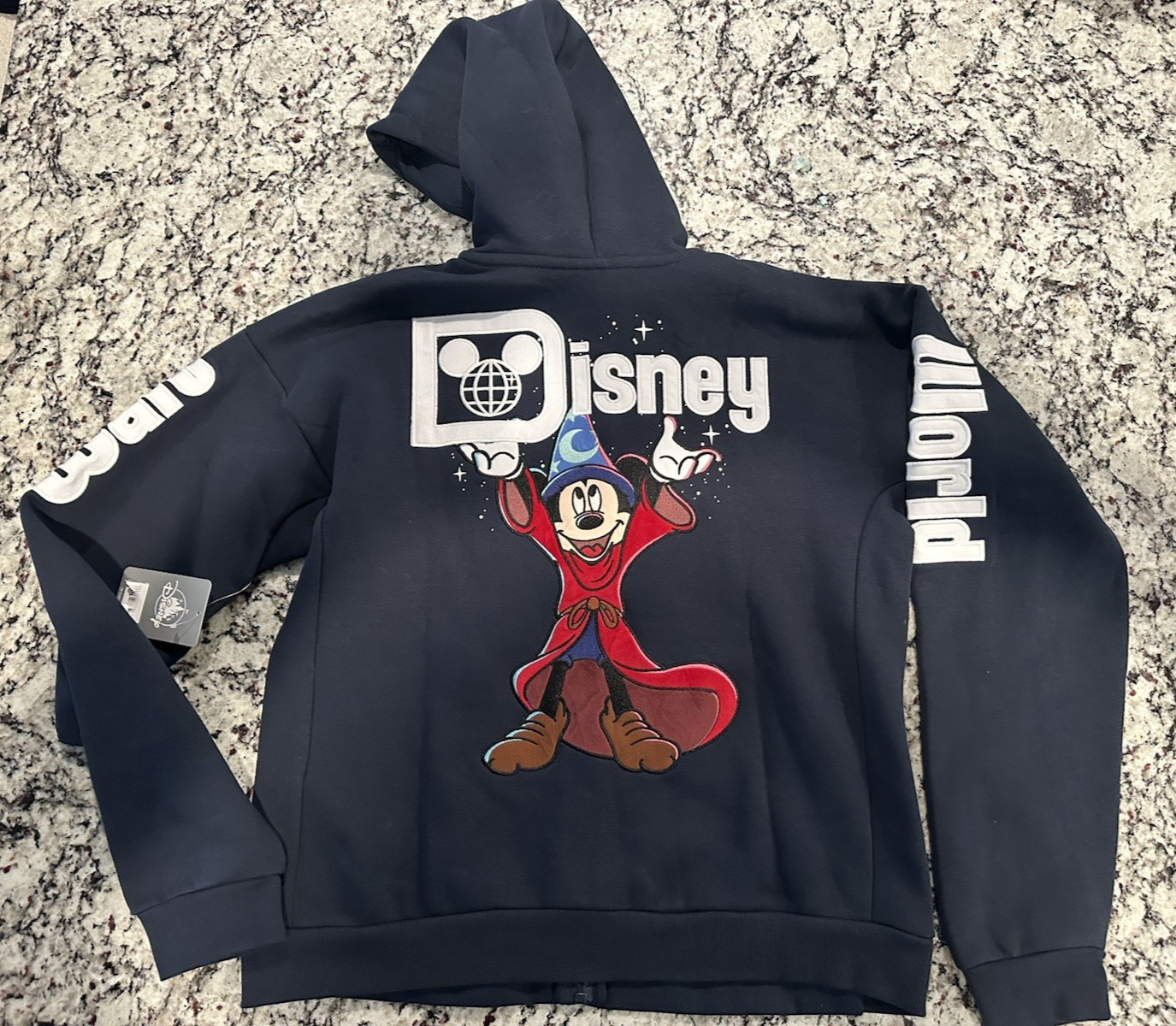 2025 Walt Disney World Sorcerer Mickey Zip Hoodie  Navy Youth 11/12 NWT