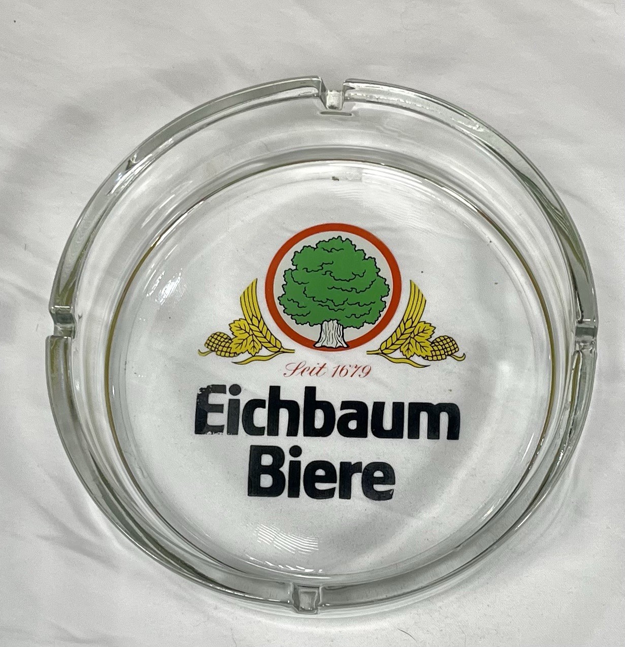 Vintage Eichbaum Biere Glass Bar Ash Tray 7\