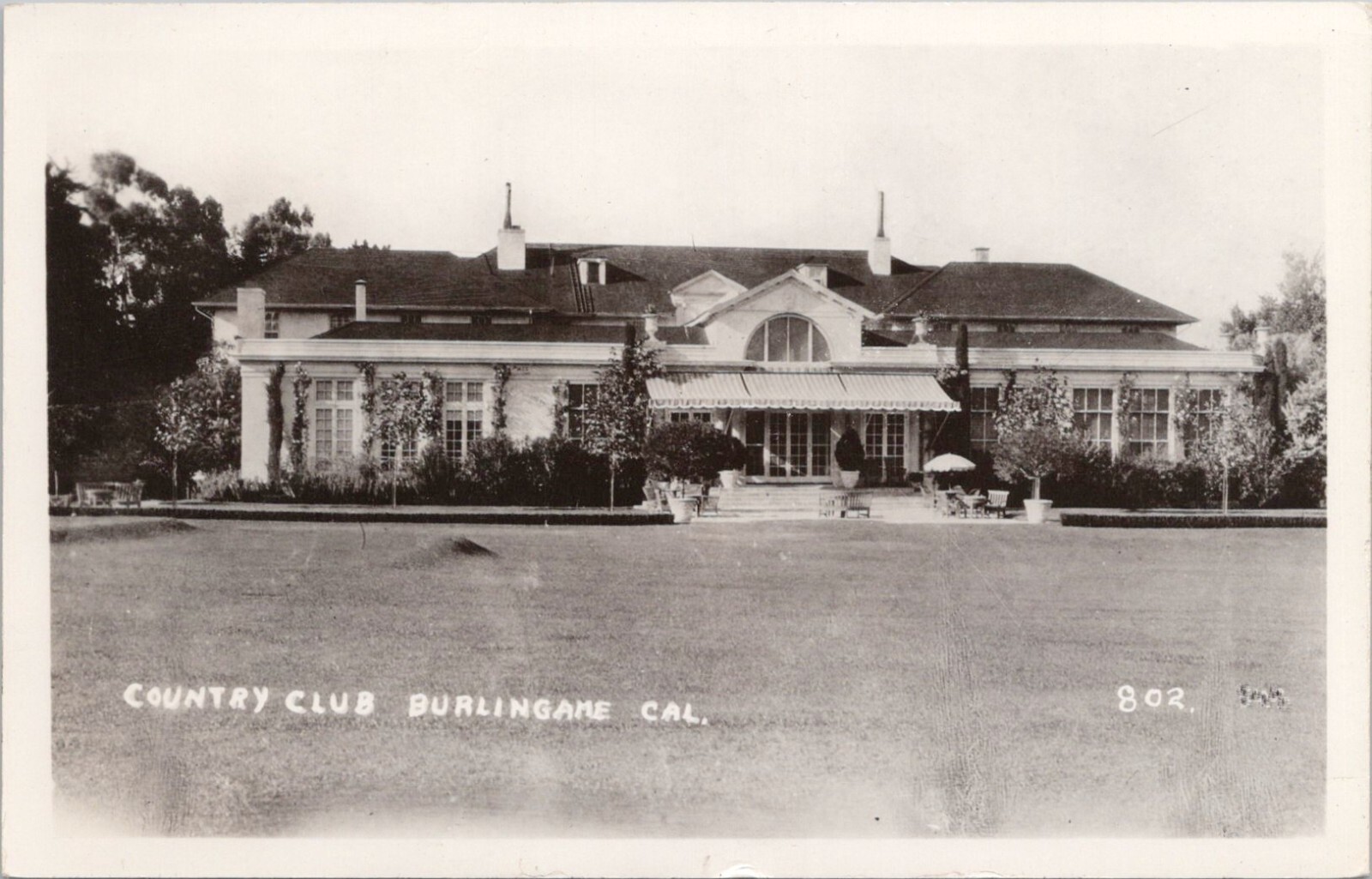 RPPC Burlingame California Country Club - 1920s/30s era San Mateo County