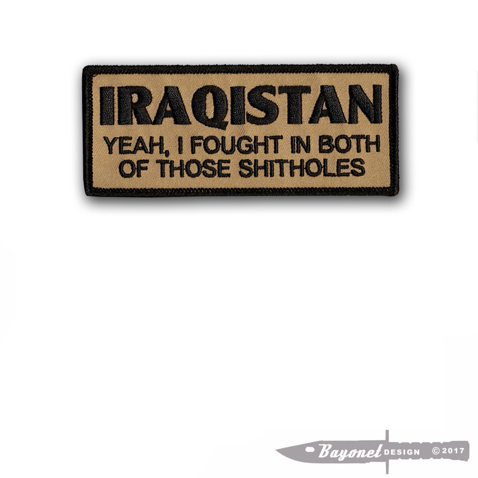 Combat Veteran - IRAQISTAN - OEF and OIF Embroidered Patch with WAX backing ISAF