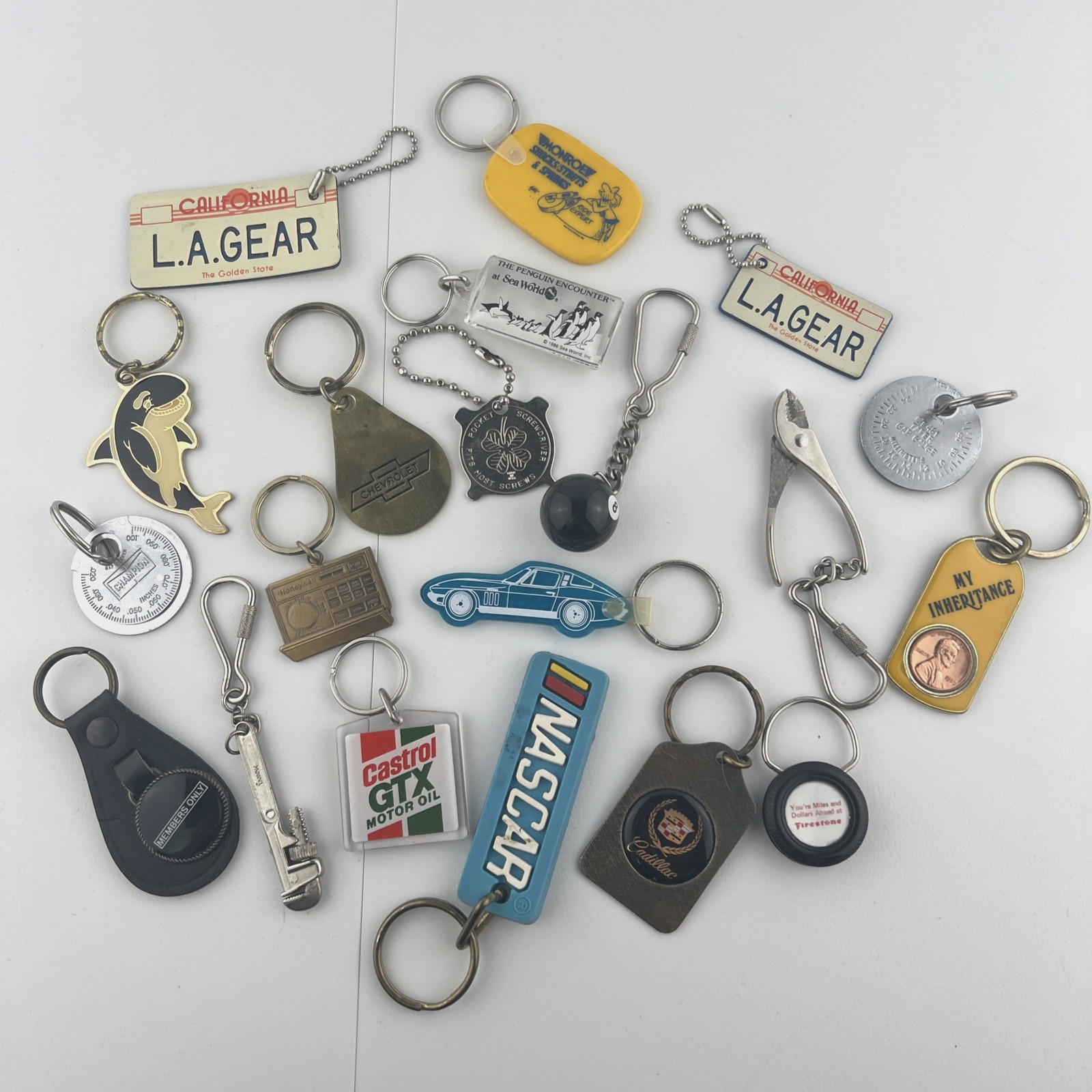 Lot Of 20 Vintage 80s Keychain Variety Advertising Novelty Souvenir Fun