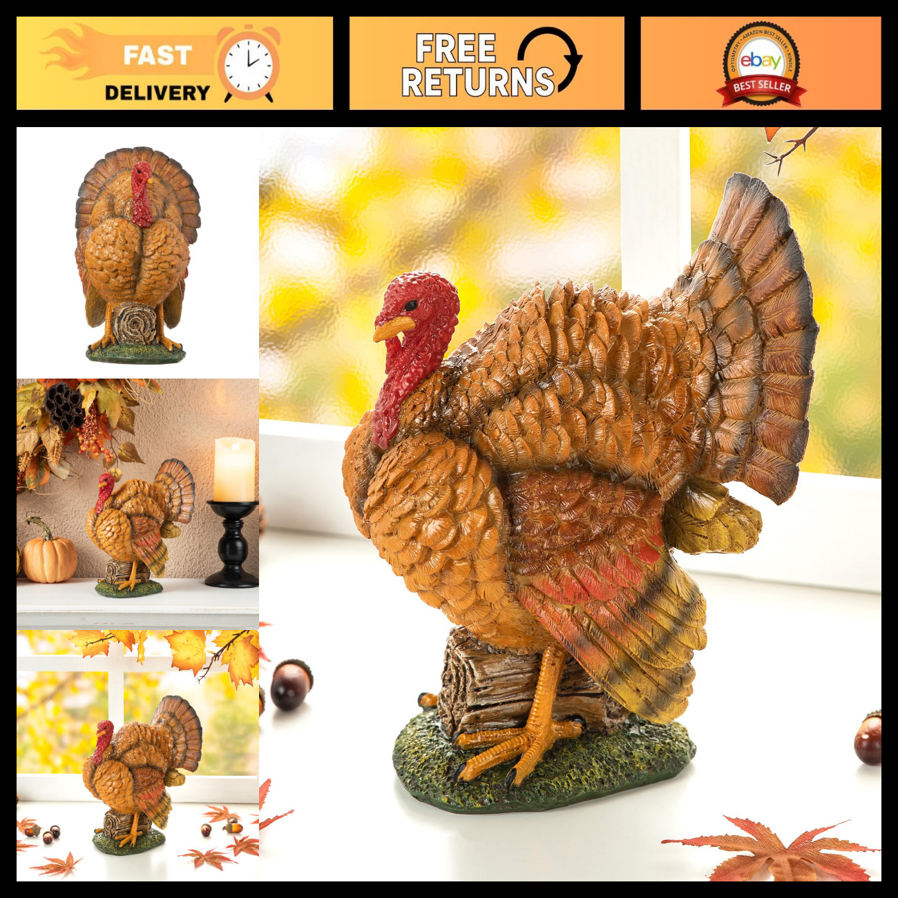 Thanksgiving Turkey Figurine 10\